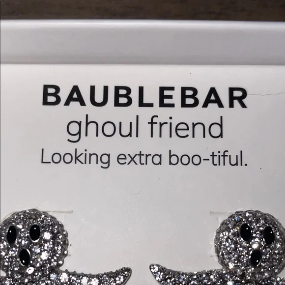 BaubleBar Sparkling Silver Ghost Earrings - Picture 3 of 5